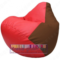 Бескаркасное кресло мешок Груша Г2.3-0907 (красный, коричневый)